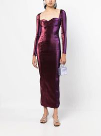 AREA Satin long-sleeved Maxi Dress - at Farfetch